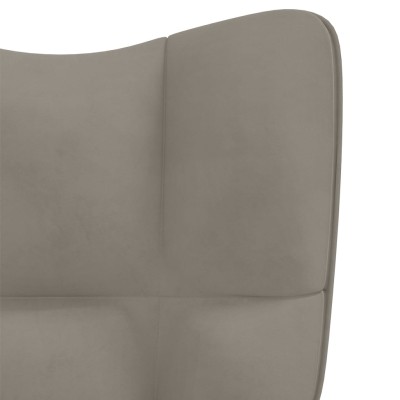 Silla mecedora de terciopelo gris claro