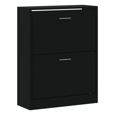 Mueble zapatero madera contrachapada negro 63x24x81 cm Mueble zapatero madera contrachapada negro 63x24x81 cm