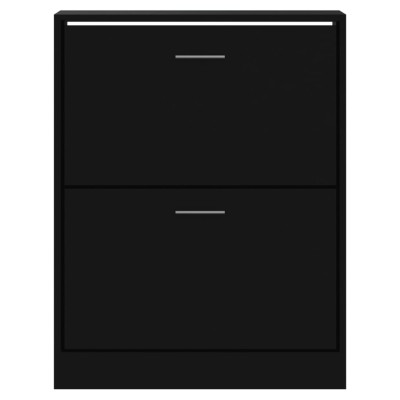 Mueble zapatero madera contrachapada negro 63x24x81 cm Mueble zapatero madera contrachapada negro 63x24x81 cm