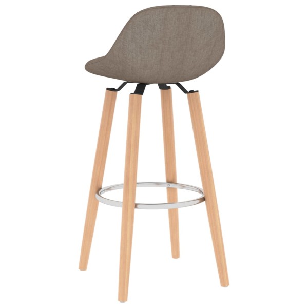 Taburetes de cocina 2 unidades tela gris taupe Taburetes de cocina 2 unidades tela gris taupe