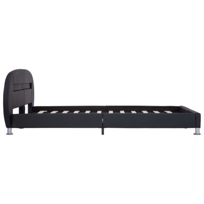 Estructura cama con luces LED cuero sintético negro 120x200 cm Estructura cama con luces LED cuero sintético negro 120x200 cm