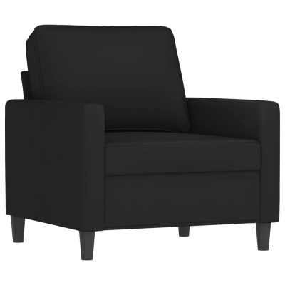 Sillón con taburete terciopelo negro 60 cm Sillón con taburete terciopelo negro 60 cm