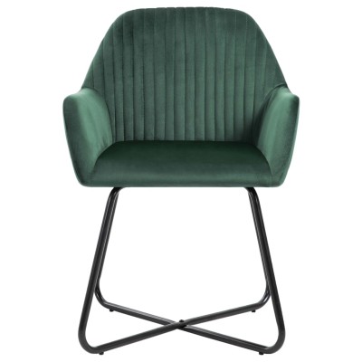 Sillas de comedor 4 unidades de terciopelo verde Sillas de comedor 4 unidades de terciopelo verde