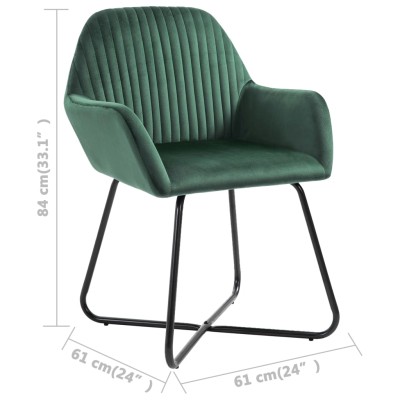 Sillas de comedor 4 unidades de terciopelo verde Sillas de comedor 4 unidades de terciopelo verde