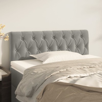 Cabecero de terciopelo gris claro 100x7x78/88 cm Cabecero de terciopelo gris claro 100x7x78/88 cm