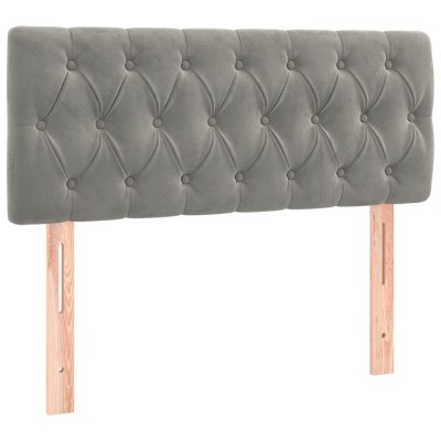 Cabecero de terciopelo gris claro 100x7x78/88 cm Cabecero de terciopelo gris claro 100x7x78/88 cm