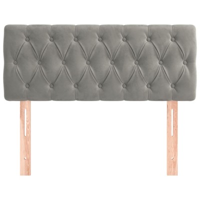 Cabecero de terciopelo gris claro 100x7x78/88 cm Cabecero de terciopelo gris claro 100x7x78/88 cm