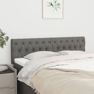 Cabeceros 2 unidades tela gris oscuro 72x7x78/88 cm Cabeceros 2 unidades tela gris oscuro 72x7x78/88 cm