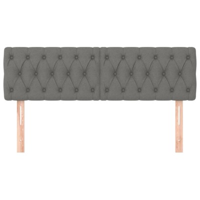 Cabeceros 2 unidades tela gris oscuro 72x7x78/88 cm Cabeceros 2 unidades tela gris oscuro 72x7x78/88 cm