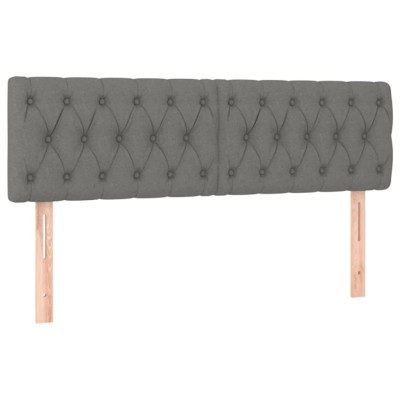 Cabeceros 2 unidades de tela gris oscuro 80x7x78/88 cm Cabeceros 2 unidades de tela gris oscuro 80x7x78/88 cm
