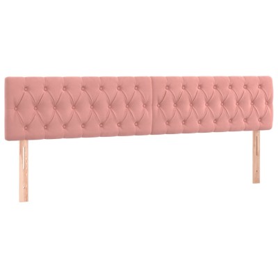 Cabeceros 2 unidades de terciopelo rosa 100x7x78/88 cm Cabeceros 2 unidades de terciopelo rosa 100x7x78/88 cm