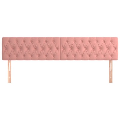 Cabeceros 2 unidades de terciopelo rosa 100x7x78/88 cm Cabeceros 2 unidades de terciopelo rosa 100x7x78/88 cm
