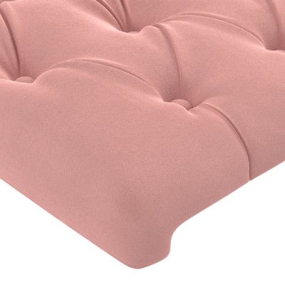 Cabeceros 2 unidades de terciopelo rosa 100x7x78/88 cm Cabeceros 2 unidades de terciopelo rosa 100x7x78/88 cm