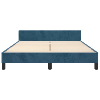 Estructura cama con cabecero terciopelo azul oscuro 140x190 cm Estructura cama con cabecero terciopelo azul oscuro 140x190 cm