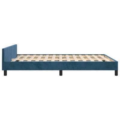 Estructura cama con cabecero terciopelo azul oscuro 140x190 cm Estructura cama con cabecero terciopelo azul oscuro 140x190 cm