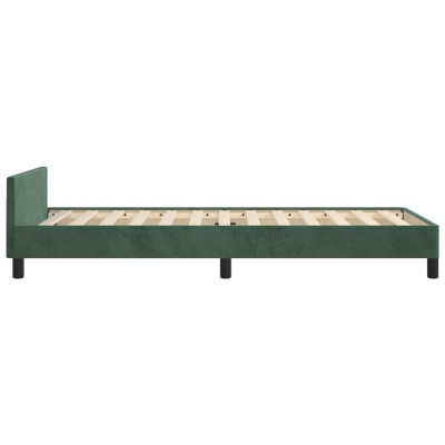 Estructura cama con cabecero terciopelo verde oscuro 90x200 cm Estructura cama con cabecero terciopelo verde oscuro 90x200 cm