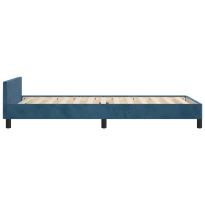 Estructura cama con cabecero terciopelo azul oscuro 100x200 cm Estructura cama con cabecero terciopelo azul oscuro 100x200 cm