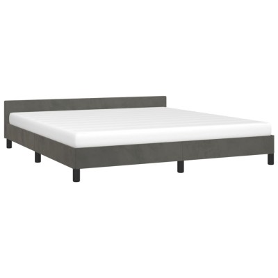 Estructura cama con cabecero terciopelo gris oscuro 180x200 cm Estructura cama con cabecero terciopelo gris oscuro 180x200 cm