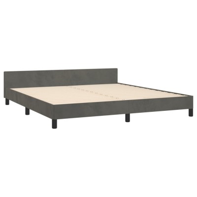 Estructura cama con cabecero terciopelo gris oscuro 180x200 cm Estructura cama con cabecero terciopelo gris oscuro 180x200 cm
