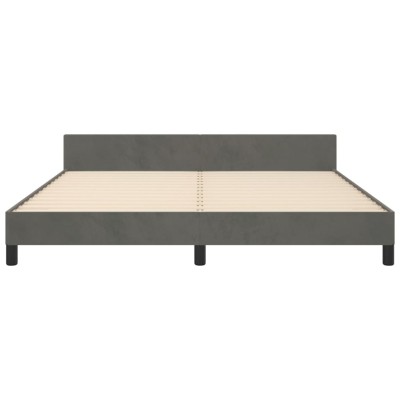 Estructura cama con cabecero terciopelo gris oscuro 180x200 cm Estructura cama con cabecero terciopelo gris oscuro 180x200 cm