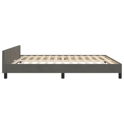 Estructura cama con cabecero terciopelo gris oscuro 180x200 cm Estructura cama con cabecero terciopelo gris oscuro 180x200 cm