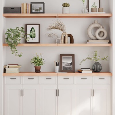 Estante de pared madera maciza roble sin tratar 160x30x(2-4) cm Estante de pared madera maciza roble sin tratar 160x30x(2-4) cm