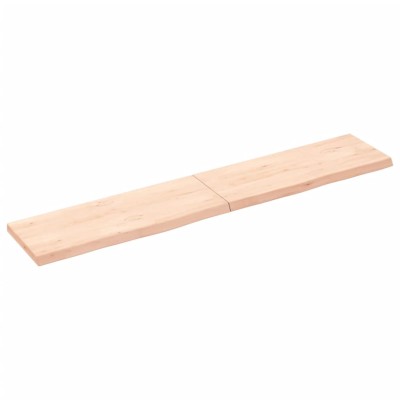 Estante de pared madera maciza roble sin tratar 160x30x(2-4) cm Estante de pared madera maciza roble sin tratar 160x30x(2-4) cm