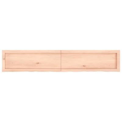 Estante de pared madera maciza roble sin tratar 160x30x(2-4) cm Estante de pared madera maciza roble sin tratar 160x30x(2-4) cm