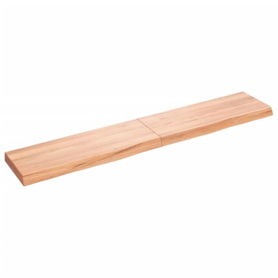 Estante pared madera roble tratada marrón claro 160x30x(2-6) cm Estante pared madera roble tratada marrón claro 160x30x(2-6) cm