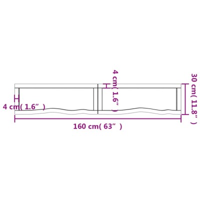 Estante pared madera roble tratada marrón claro 160x30x(2-6) cm Estante pared madera roble tratada marrón claro 160x30x(2-6) cm