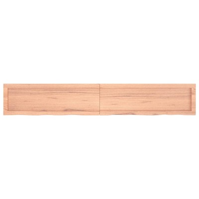 Estante pared madera roble tratada marrón claro 180x30x(2-4) cm Estante pared madera roble tratada marrón claro 180x30x(2-4) cm
