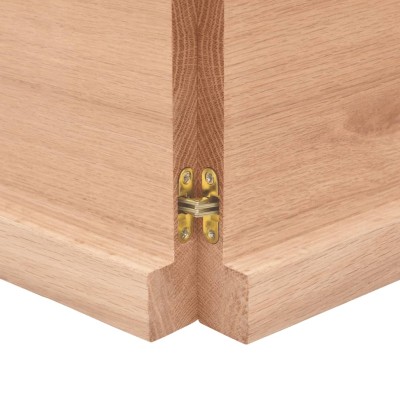 Estante pared madera roble tratada marrón claro 180x30x(2-4) cm Estante pared madera roble tratada marrón claro 180x30x(2-4) cm