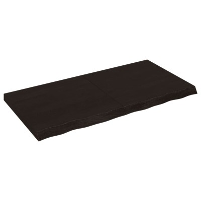 Estante pared madera roble tratada marrón oscuro 120x60x(2-6)cm Estante pared madera roble tratada marrón oscuro 120x60x(2-6)cm