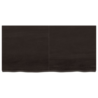 Estante pared madera roble tratada marrón oscuro 120x60x(2-6)cm Estante pared madera roble tratada marrón oscuro 120x60x(2-6)cm