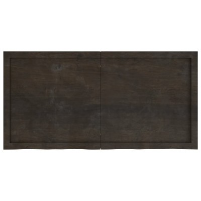 Estante pared madera roble tratada marrón oscuro 120x60x(2-6)cm Estante pared madera roble tratada marrón oscuro 120x60x(2-6)cm