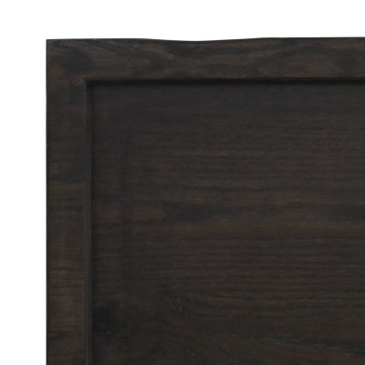 Estante pared madera roble tratada marrón oscuro 120x60x(2-6)cm Estante pared madera roble tratada marrón oscuro 120x60x(2-6)cm