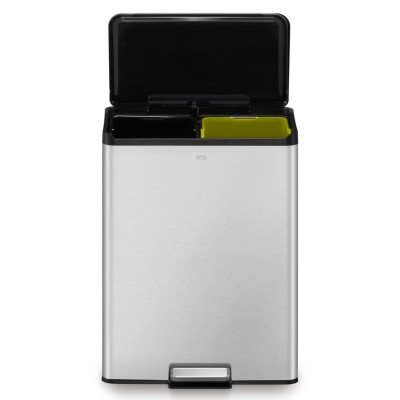 EKO Cubo de basura de pedal Essential 2x20 L plateado mate EKO Cubo de basura de pedal Essential 2x20 L plateado mate