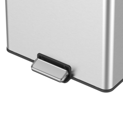 EKO Cubo de basura de pedal Essential 2x20 L plateado mate EKO Cubo de basura de pedal Essential 2x20 L plateado mate
