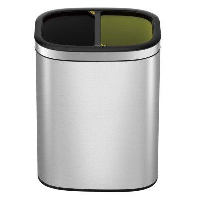 EKO Cubo de basura abierto OLI-Cube 2x10 L plateado mate EKO Cubo de basura abierto OLI-Cube 2x10 L plateado mate