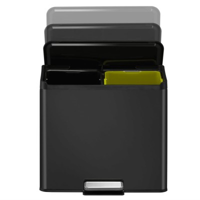 EKO Cubo de basura de pedal Essential 2x15 L negro EKO Cubo de basura de pedal Essential 2x15 L negro