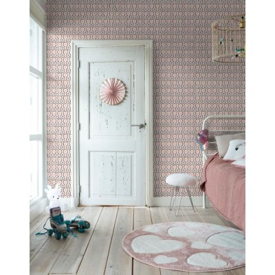 Noordwand Papel de pared Good Vibes Hexagon Pattern rosa y Noordwand Papel de pared Good Vibes Hexagon Pattern rosa y