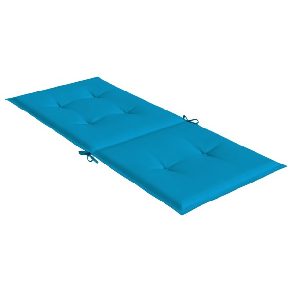 Cojín silla de jardín respaldo alto 6 uds tela azul 120x50x3 cm Cojín silla de jardín respaldo alto 6 uds tela azul 120x50x3 cm
