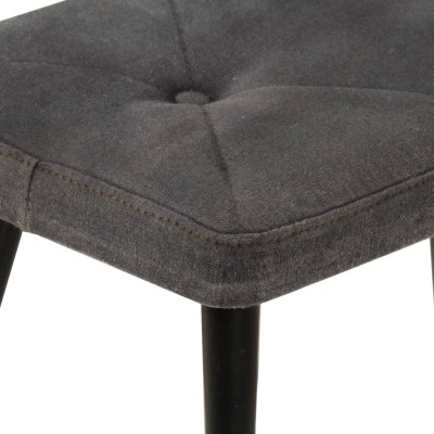 Sillón orejero con reposapiés lona negro vintage Sillón orejero con reposapiés lona negro vintage