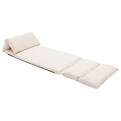 Tumbona de suelo plegable microfibra crema Tumbona de suelo plegable microfibra crema