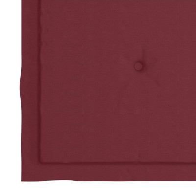 Sillas de jardín 4 uds con cojines rojo tinto madera de teca Sillas de jardín 4 uds con cojines rojo tinto madera de teca