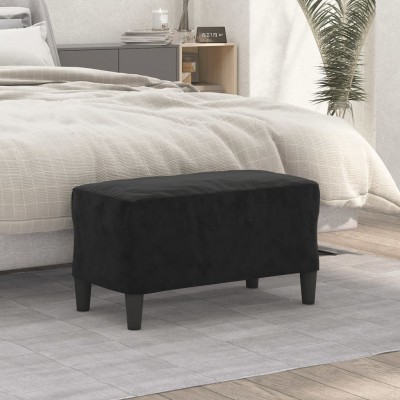 Banco de terciopelo negro 70x35x41 cm Banco de terciopelo negro 70x35x41 cm