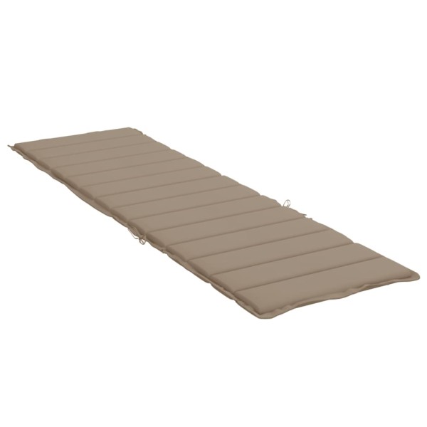 Cojín de tumbona de tela Oxford gris taupé 200x70x3 cm Cojín de tumbona de tela Oxford gris taupé 200x70x3 cm