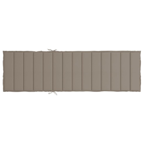 Cojín de tumbona de tela Oxford gris taupé 200x70x3 cm Cojín de tumbona de tela Oxford gris taupé 200x70x3 cm