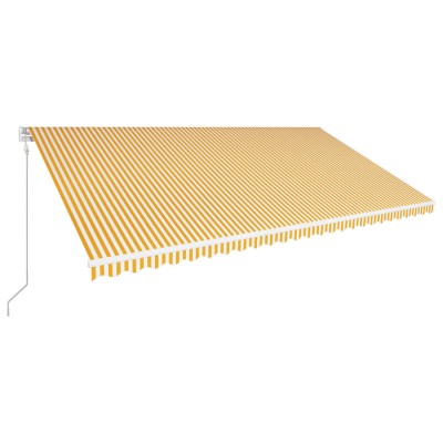Toldo automático retráctil amarillo y blanco 600x300 cm Toldo automático retráctil amarillo y blanco 600x300 cm
