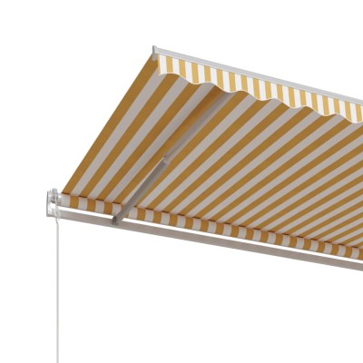 Toldo automático retráctil amarillo y blanco 600x300 cm Toldo automático retráctil amarillo y blanco 600x300 cm